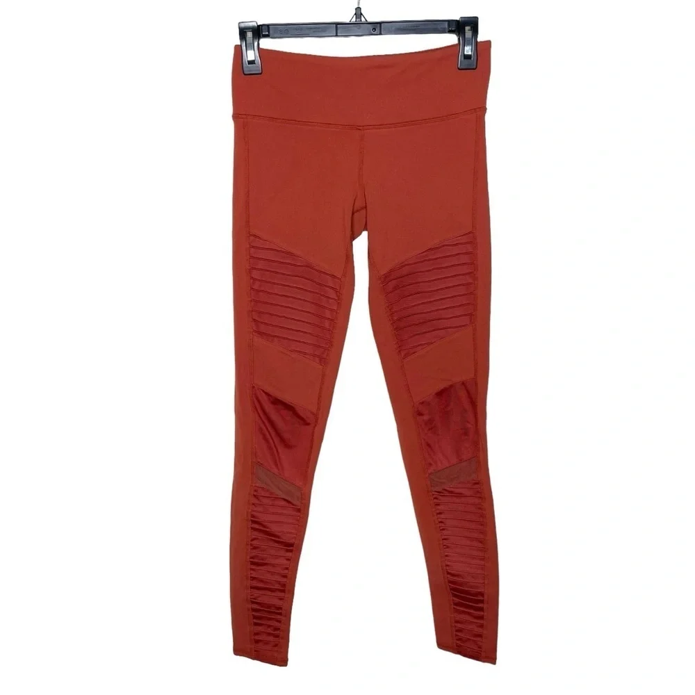 alo Yoga High-Rise Moto Legging Rust Burnt‎ Orange Small